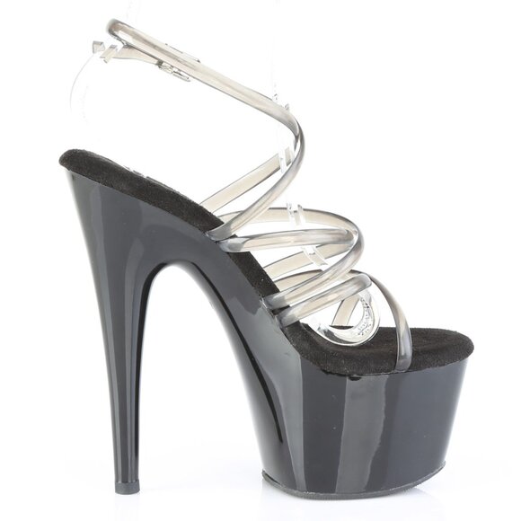 Black Strappy Platform Heels | Exotic Dancer & Pole Dancing Shoes - Picture 3 of 5